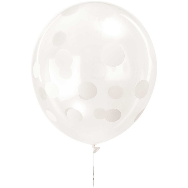Luftballons transparent mit weißen Punkten