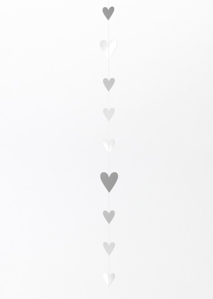 PAPIERKETTE HERZEN SILBERHERZEN