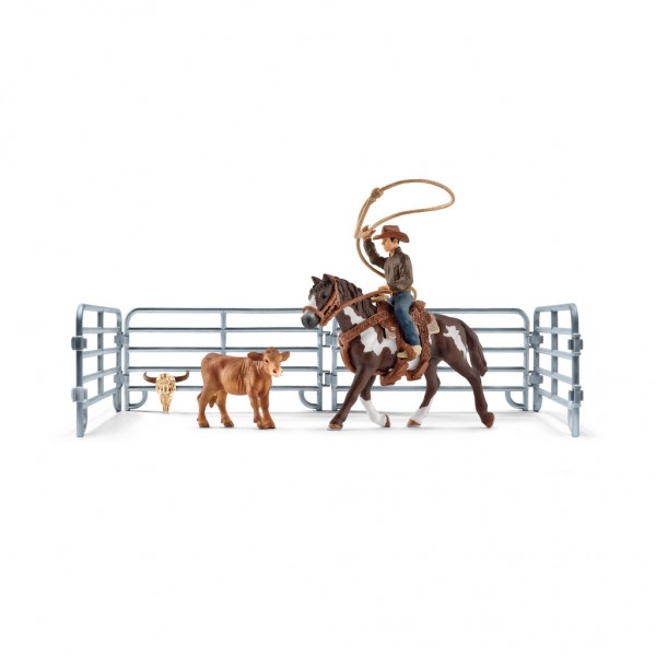 Schleich Farm World 41418 Team roping mit Cowboy