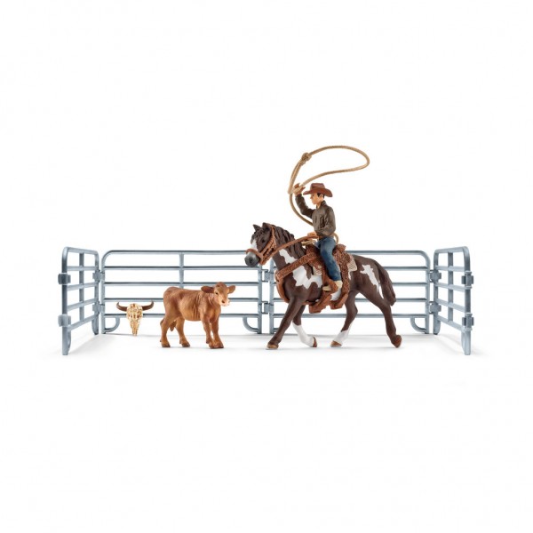 Schleich Farm World 41418 Team roping mit Cowboy