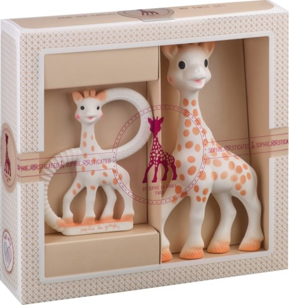 Geschenkset Sophie la girafe und Beißring