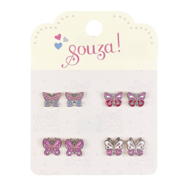 Ohrring Schmetterling (4 Paare auf Karte)