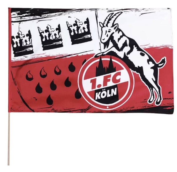 1. FC Köln Stockfahne "Wappen" 40x60cm