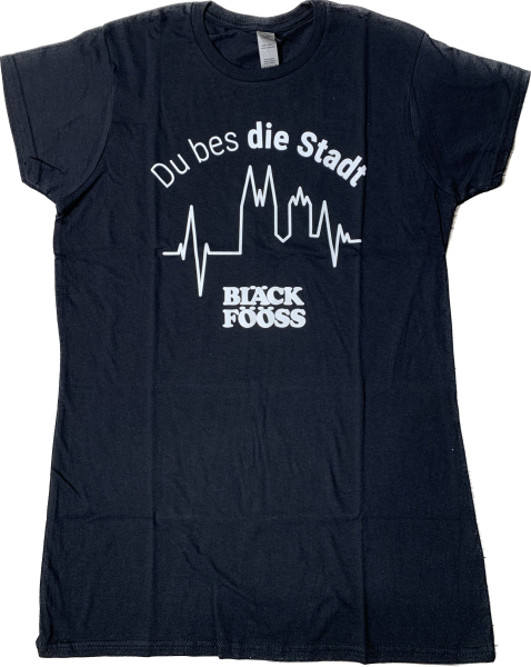 Bläck Fööss T-Shirt im Damenschnitt "Du bes die Stadt" schwarz
