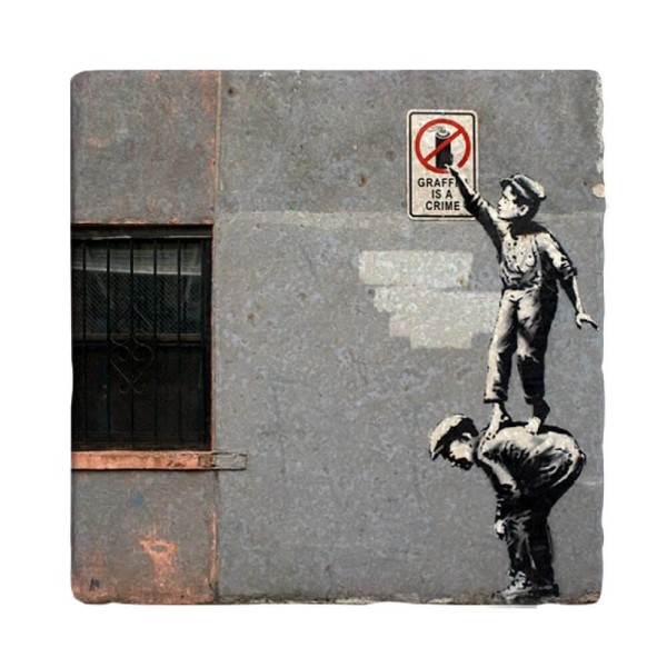 Fliese Banksy - Graffitiboys - Graffiti Is A Crime