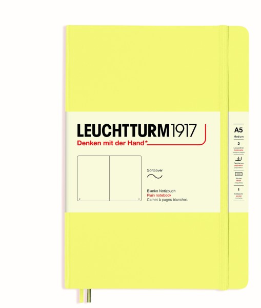 Notizbuch Medium (A5), Softcover, 123 nummerierte Seiten, Vanilla, blanko