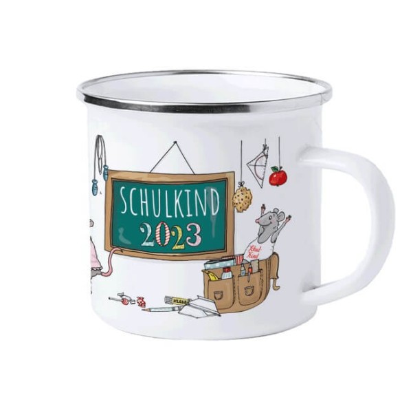 Tasse Schulkind 2023 - Emaille