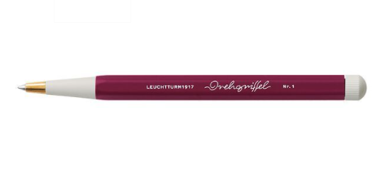 Drehgriffel Nr. 1, Port Red - Gelstift mit schwarzer Tinte