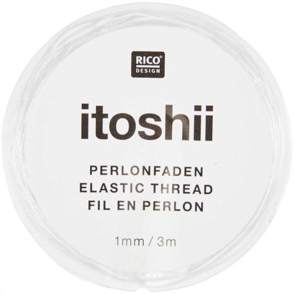 itoshii Perlonfaden elastisch transparent 1mm, 3m