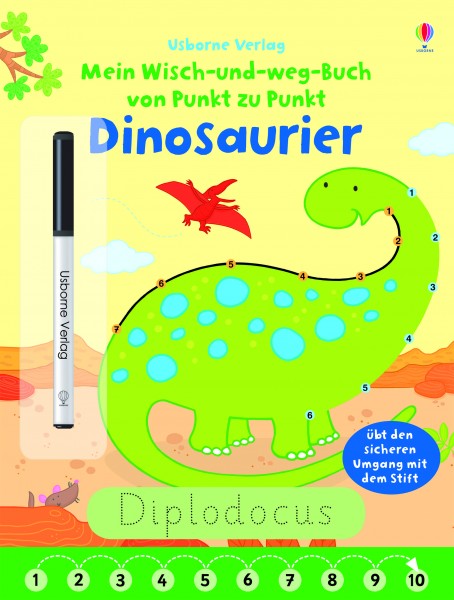 Mein Wisch-und-weg-Buch von Punkt zu Punkt: Dinosaurier