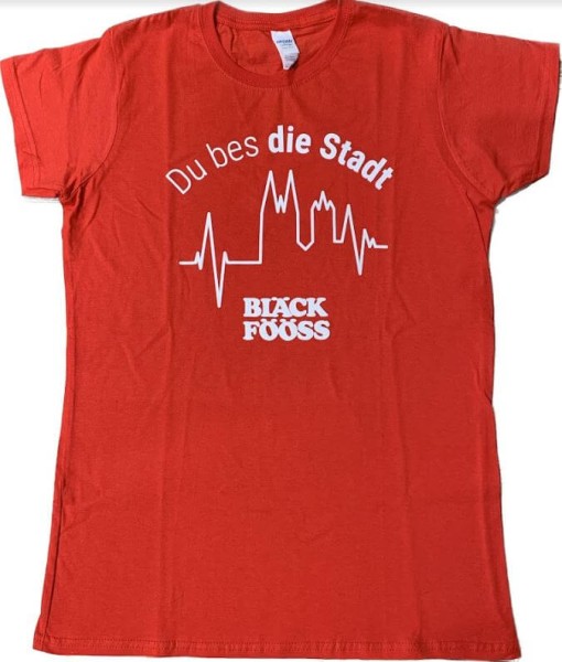 Bläck Fööss T-Shirt im Damenschnitt "Du bes die Stadt" rot