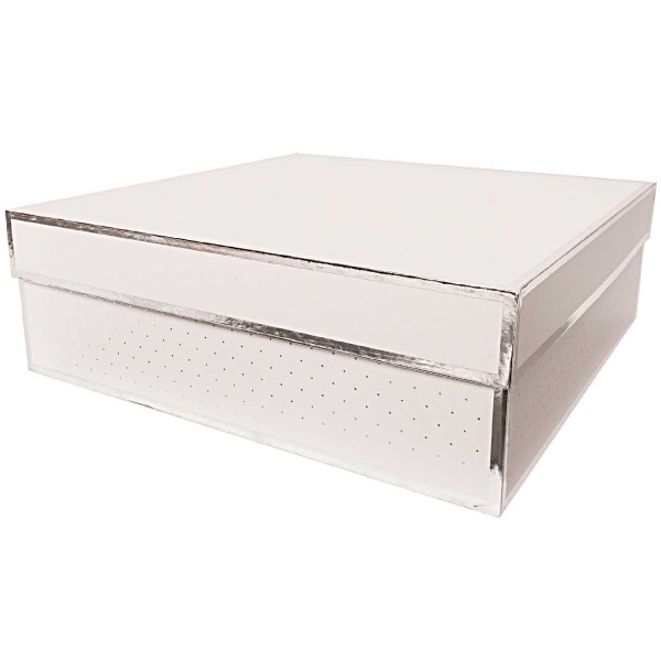 Geschenkschachtel weiß/silber groß