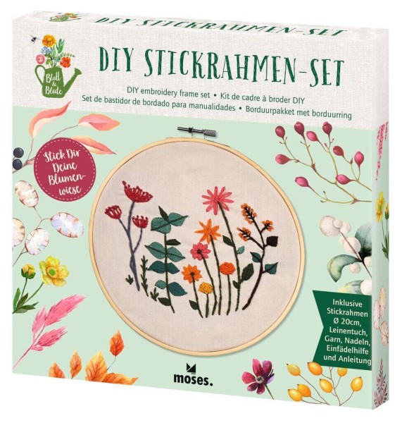 Blatt & Blüte DIY Stickrahmen-Set