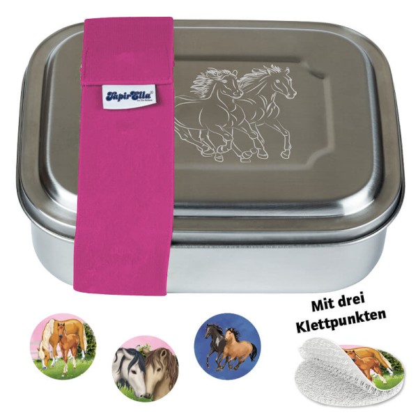 TapirElla Edelstahl-Lunchbox , Pferde