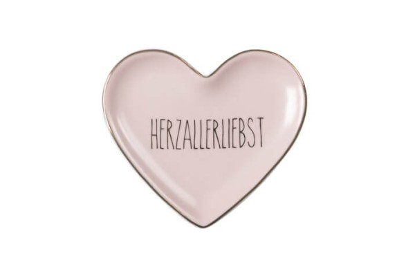Love Plates, Deko-Teller, Porzellan, "Herzallerliebst", Herz, rosa