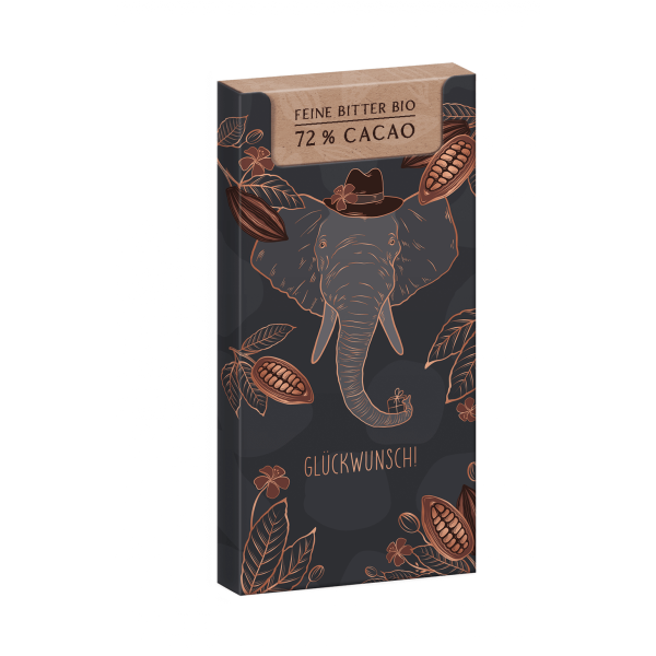 Bio-Schokolade - 70g Glückwunsch! - Feine Bitter