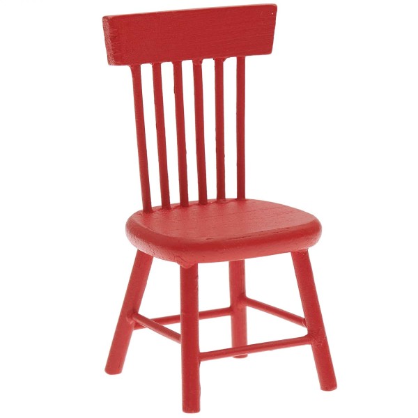 Miniatur Stuhl 4,5x4x8,5cm rot - Wichtel- und Puppenhaus