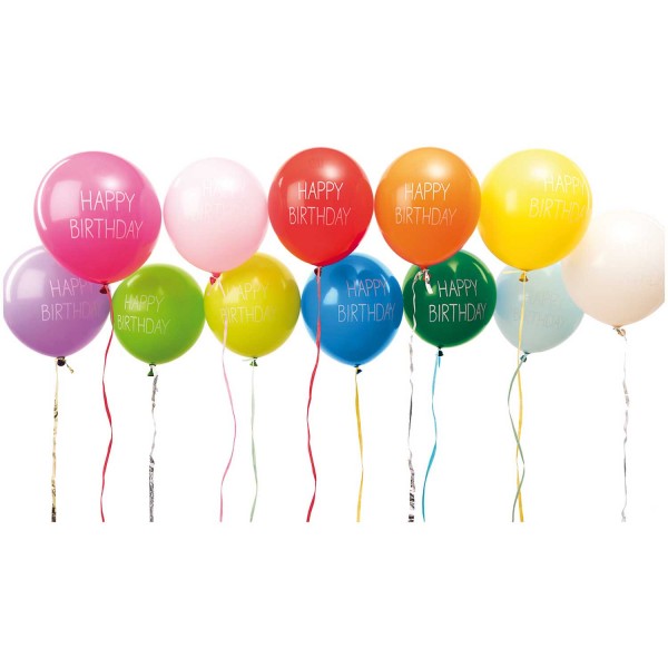 Luftballons Happy Birthday (12 Stück) - YEY! Let's Party