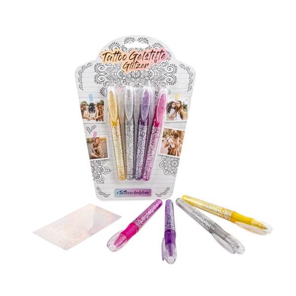 PARTY TIME Tattoo Gelstifte Glitzer 4-er Set