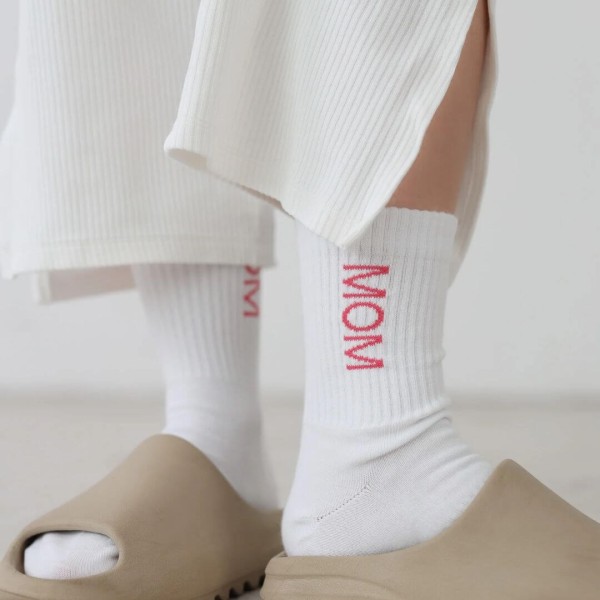 Socken MOM - weiß | pink (Größe 35-38)