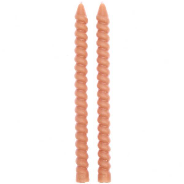 SPIRAL KERZEN LANG TOFFEE 1,4X18CM 2 STÜCK