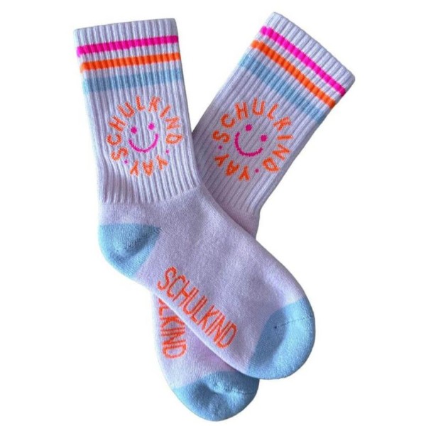 Socken - Schulkind YAY - Smiley pink - Größe 31-34