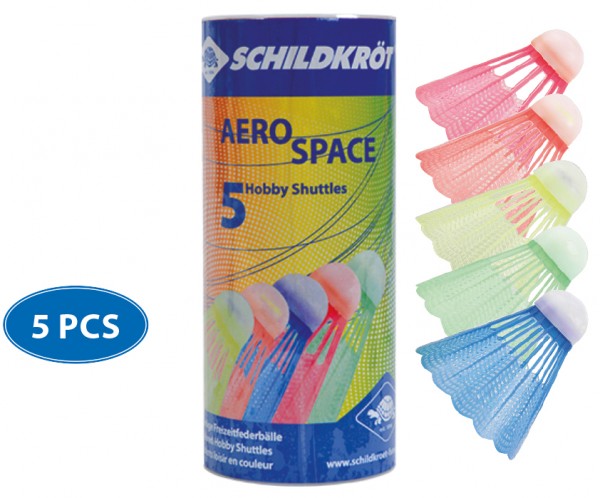 Badminton Ball Aero Space, 5er Dose, farbig gemischt