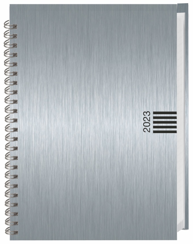 Wochen-Cheftimer A5 Alu silber 2022TaschenbuchHardcover Spiralbindung 