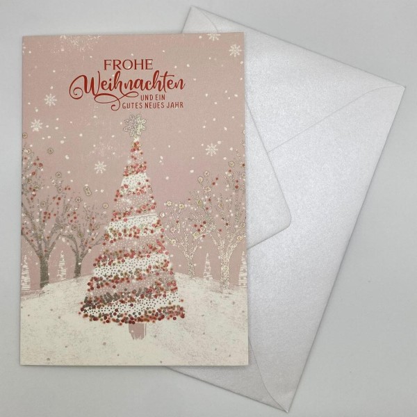 Grußkarte Frohe Weihnachten und ein gutes neues Jahr mit Umschlag