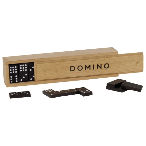 Dominospiel im Holzkasten