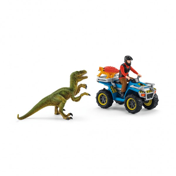 Schleich 41466 Flucht auf Quad vor Velociraptor