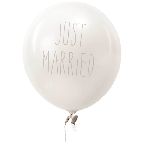 YEY! Let's Party Luftballon Just Married weiß 30cm 12 Stück