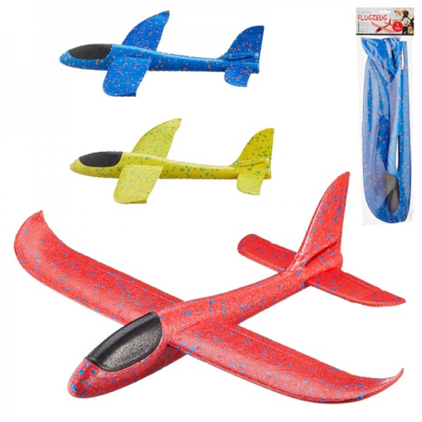 Styropor Gleitflugzeug mit LED einzeln (3 verschiedene Farben)