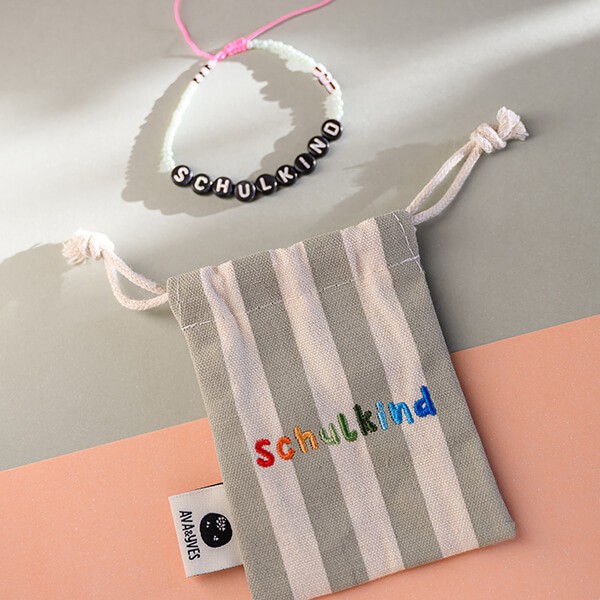 Perlenarmband Schulkind in mint/pink