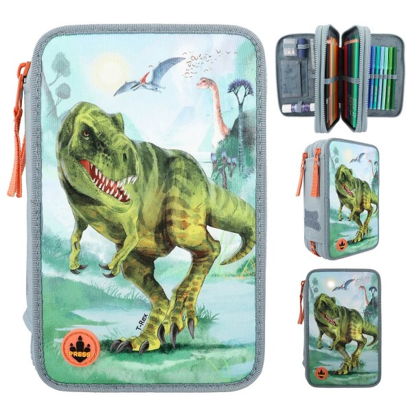 Dino World 3-Fach Federtasche LED T-Rex