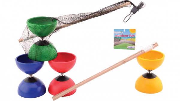 Diabolo mit Holzstäben einzeln (4 verschiedene Farben) Outdoor Fun