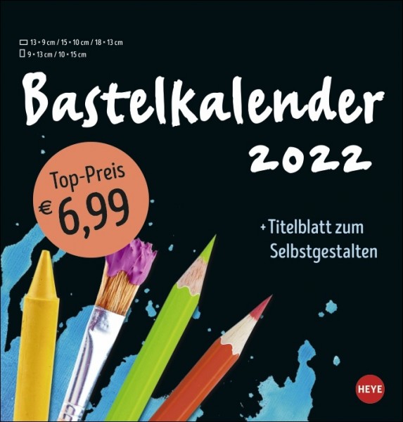 Bastelkalender schwarz mittel - Kalender 2022