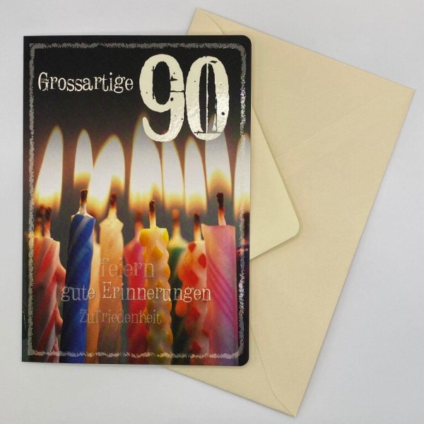 Grußkarte "Grossartige 90" mit Umschlag