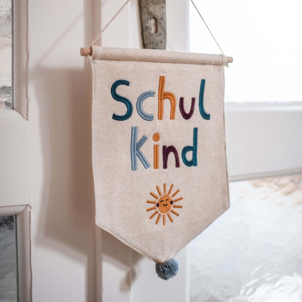 Wandbehang “Schulkind” mit Sonne (22cm x 32cm)