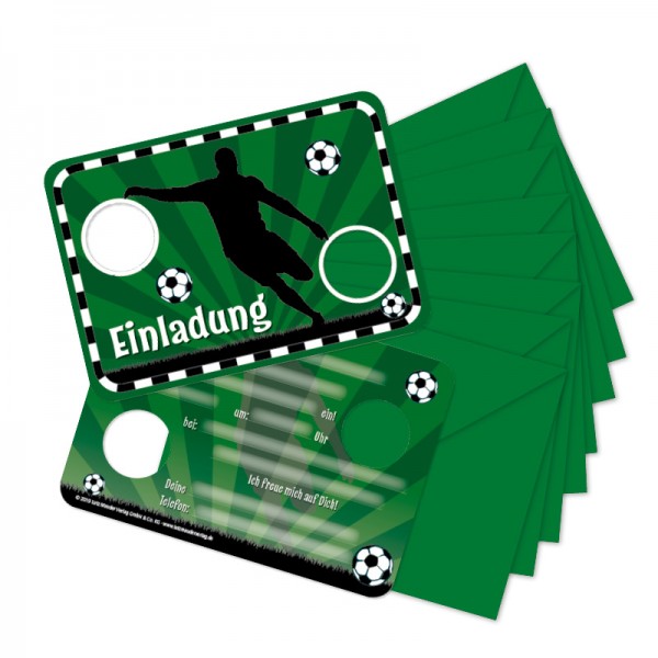 Fußball Einladungs-Set, Stanzkarte - TapirElla