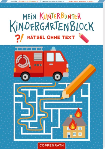 Mein kunterbunter Kindergartenblock: Rätsel ohne Text (Feuerwehr & Polizei)