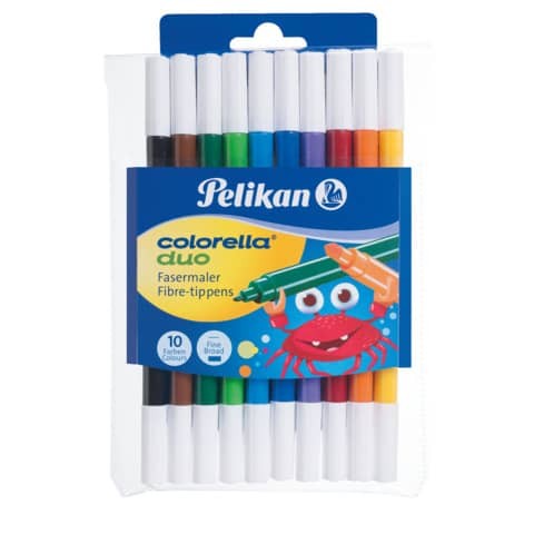 Fasermaler Zweispitz Colorella 10St PELIKAN dick+dünn