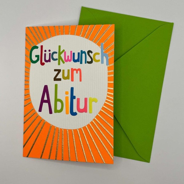 Grußkarte "Glückwunsch zum Abitur" mit Umschlag
