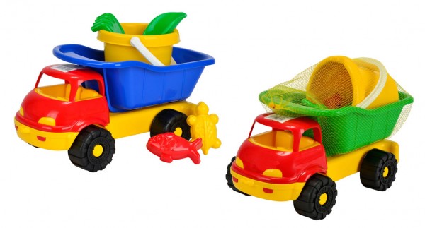 Sand Kipper LKW mit Zubehör einzeln (2 verschiedene Farben)