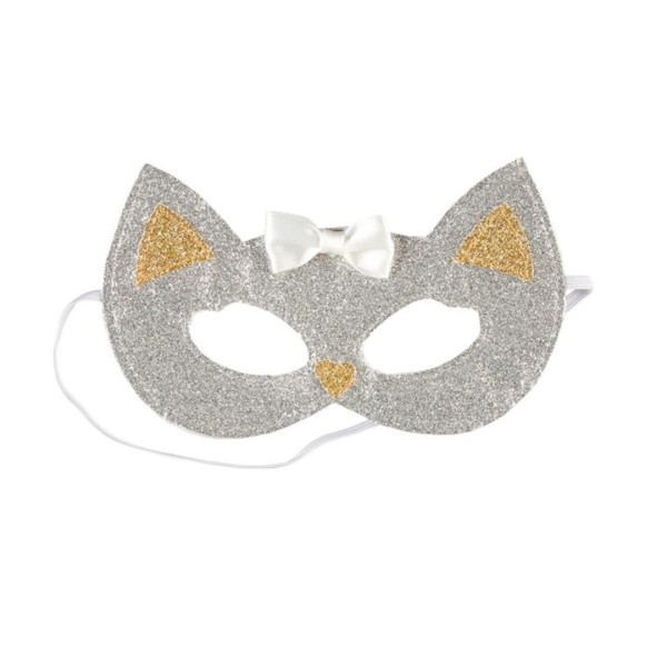 Maske Katze silber