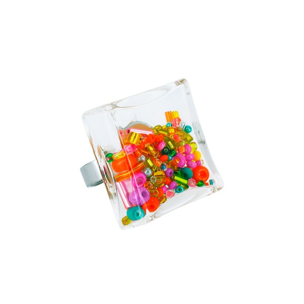 GLASRING - CARRÉ GIGA MIX PERLES