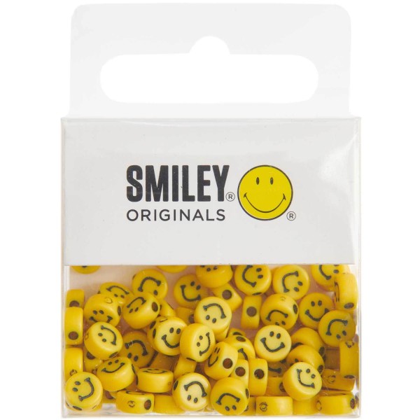Smiley® Originals Perlen flach gelb 6x3mm 100 Stück