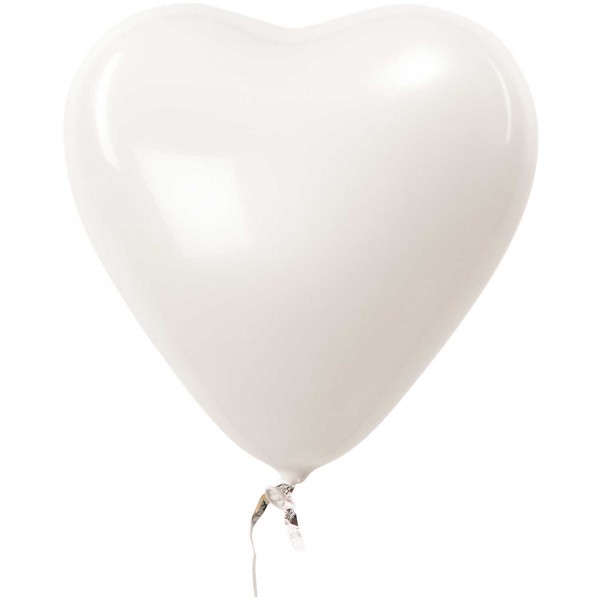 Luftballon Herz weiß (12 Stück)