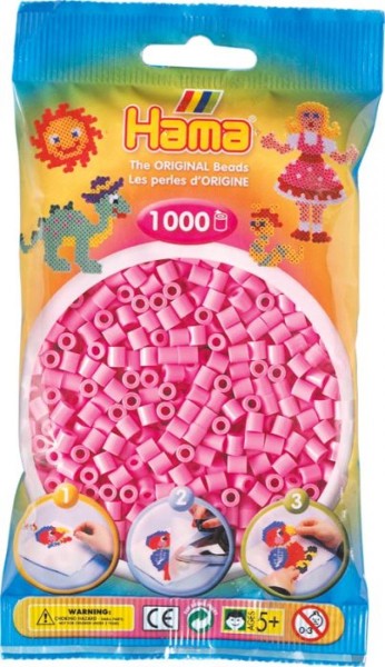 Hama® Bügelperlen Midi - Pastell Pink 1000 Perlen