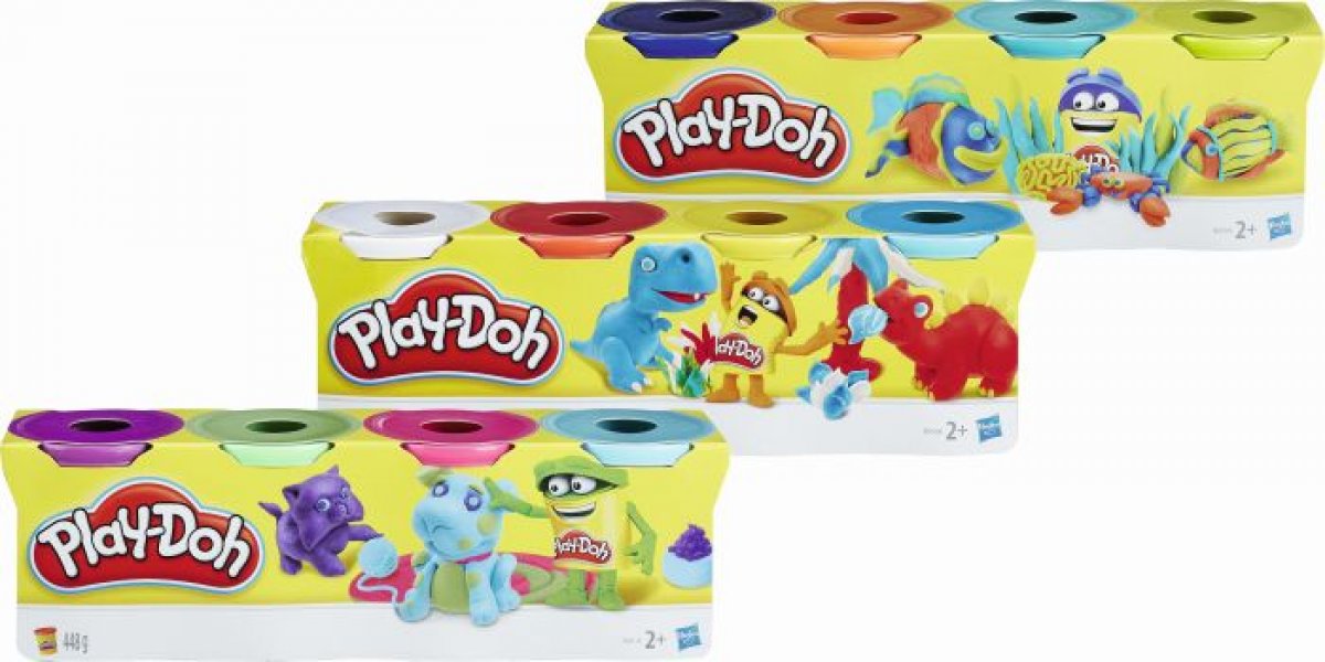 Hasbro Play-Doh 4er Pack Grundfarben Knete blau gelb rot weiß B6508EL2 NEU OVP 